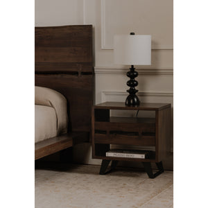 Madagascar Nightstand in Dark Brown Acacia