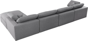 Carmen Cloud Modular Sectional In Grey Linen Fabric