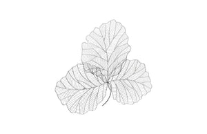 Tri Leaf Wall Art, Smallall, Metal, Silver/Black
