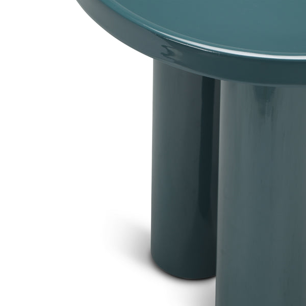 Teal Enamel End Table