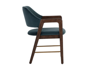 MILTON DINING ARMCHAIR - SMOKE ACACIA - MEG DUSTY TEAL