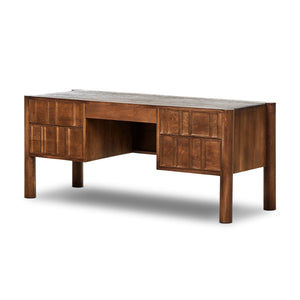 Ezri Desk - Carved Cocoa Oak