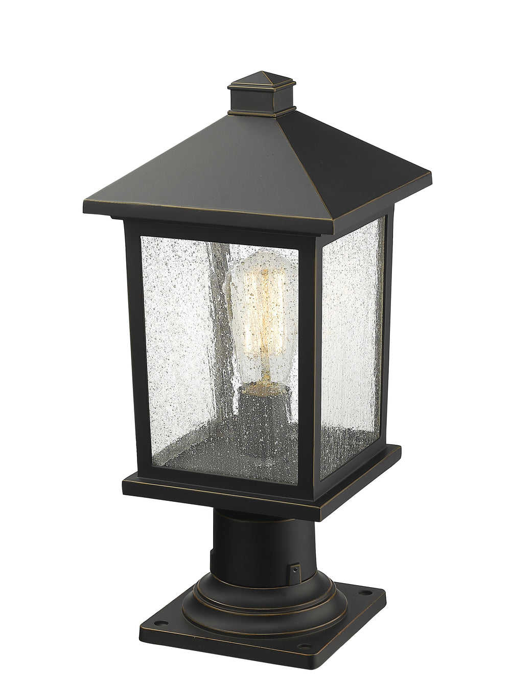 Portland 1 Light Outdoor Pier Mount Light in Oil Rubbed Bronze Finish