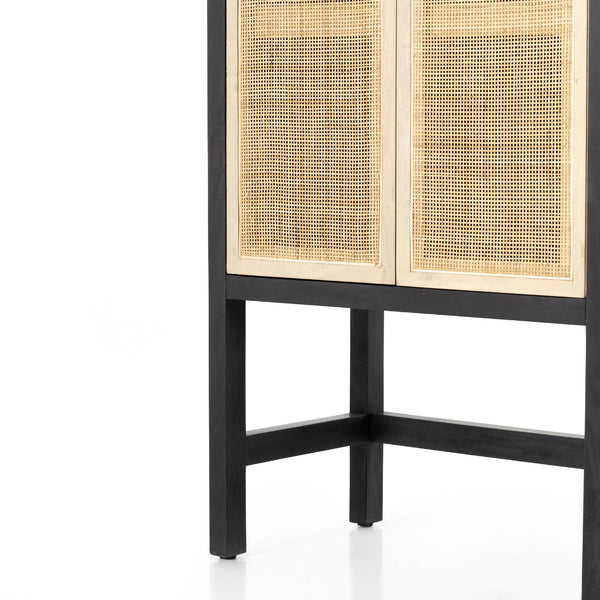 Caprice Narrow Cabinet In Black Wash Mango