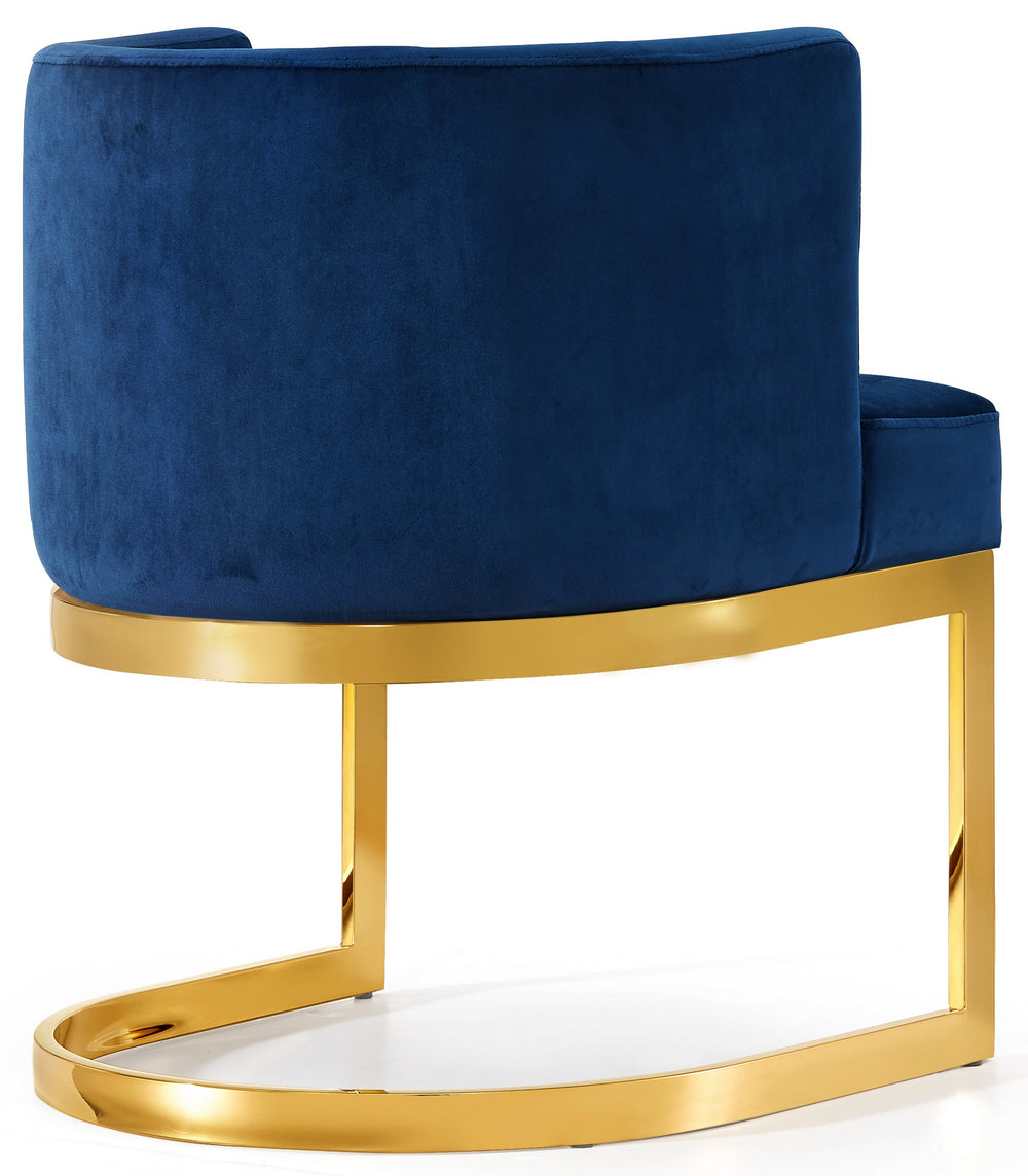 Donna Dining Chair In Navy Velvet and Gold