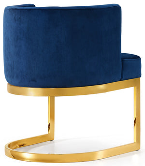 Donna Dining Chair In Navy Velvet and Gold