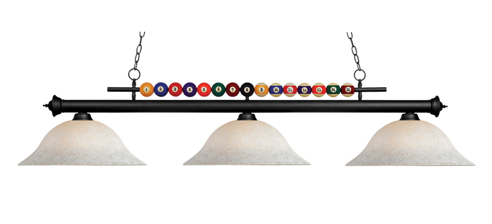Shark 3 Light Billiard Light in Matte Black Finish