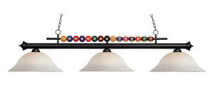 Shark 3 Light Billiard Light in Matte Black Finish