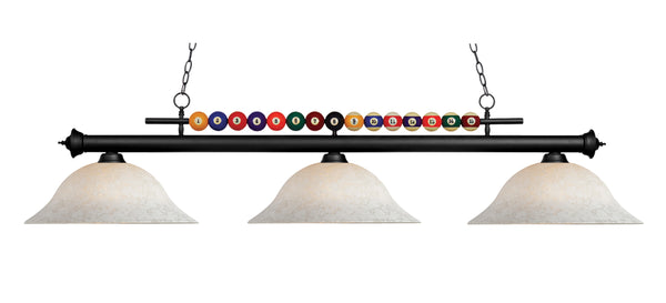 Shark 3 Light Billiard Light in Matte Black Finish