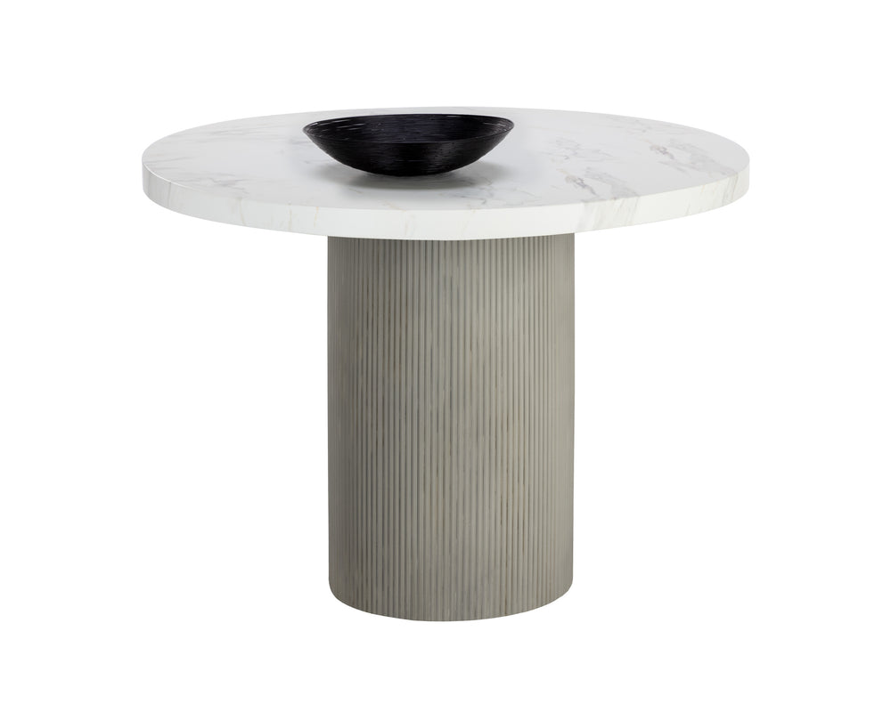 NICOLETTE DINING TABLE - LIGHT GREY - MARBLE LOOK - 40"