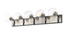 Parsons 5 Light Vanity in Matte Black + Brushed Nickel Finish