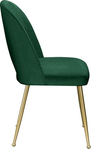 Ramon Dining Chair In Green Velvet