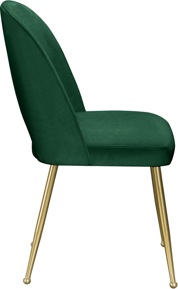 Ramon Dining Chair In Green Velvet