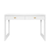 TWO DRAWER DESK WITH FLUTED DETAIL IN MATTE WHITE LACQUER