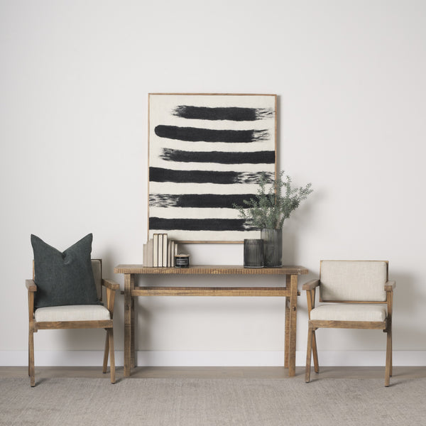 Topanga I Cream Fabric Wrap Medium Brown Wooden Frame Dining Chair