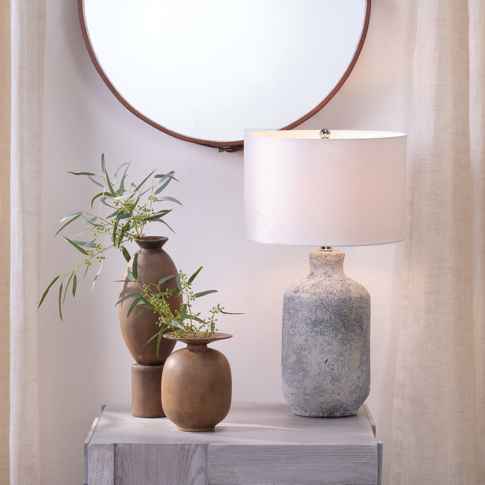 Blaire Ceramic Table Lamp, Grey