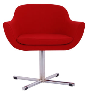 chelsea swivel lounge in red wool