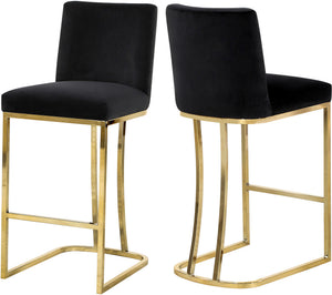 Rick Stool In Black Velvet and Gold