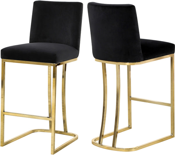 Rick Stool In Black Velvet and Gold