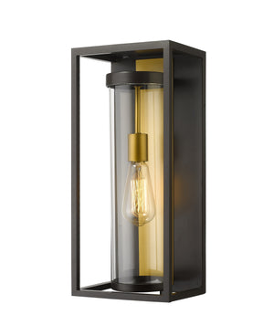 Dunbroch 1 Light Outdoor Wall Sconce in Deep Bronze + Outdoor Brass Finish