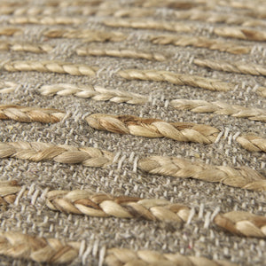 Binita  16.0L x 16.0W x 16.0H  Gray/Brown Hemp Wool and Cotton Pouf