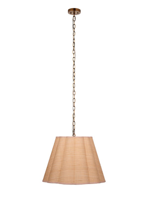 Scalloped 1-Light Pendant, Raffia