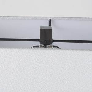Peyton 14.0L x 9.0W x 26.2H Black Metal W/Marble Cube and White Shade Table Lamp