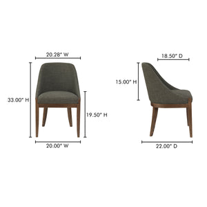 Edward Dining Chair in Heather Green