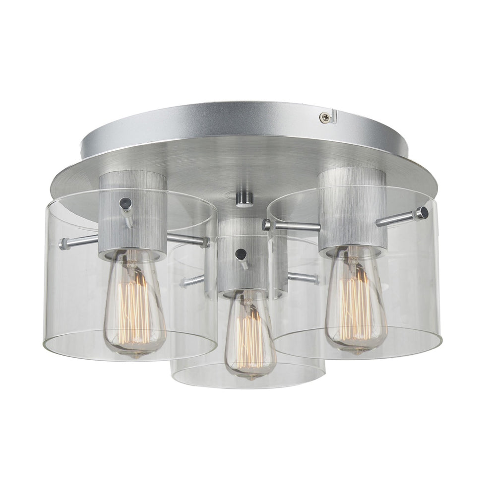 Henley AC11524CL Flush Mount in Brushed Aluminum & Clear Glass