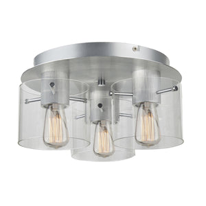 Henley AC11524CL Flush Mount in Brushed Aluminum & Clear Glass