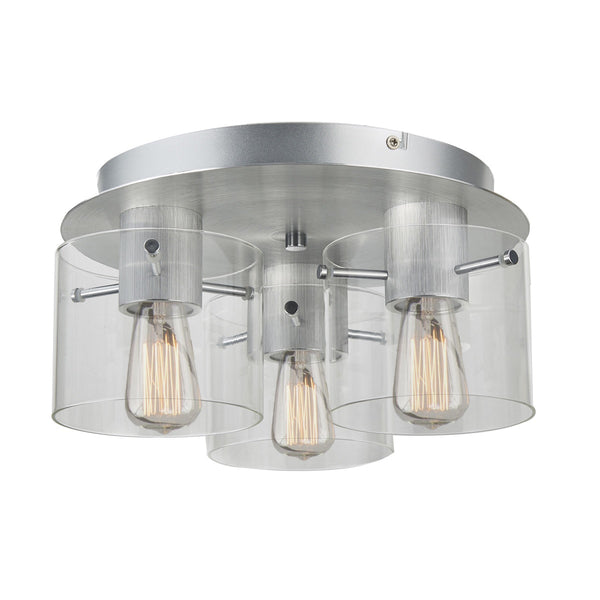 Henley AC11524CL Flush Mount in Brushed Aluminum & Clear Glass