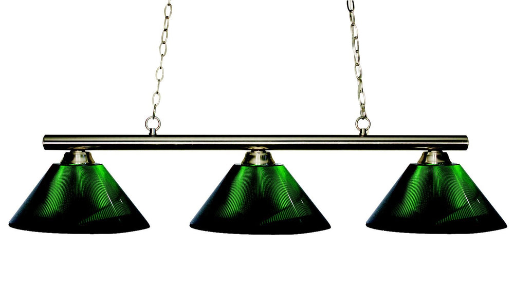 Sharp Shooter 3 Light Billiard Light in Brushed Nickel Finish
