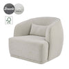 Steward Fabric Swivel Accent Chair In Boucle Beige