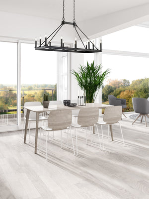 Barclay 12 Light Island/Billiard in Matte Black Finish