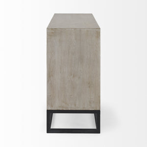 Genevieve I 39L x 16W Light Brown Fir Veneer 3 Drawer Accent Cabinet