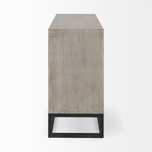 Genevieve I 39L x 16W Light Brown Fir Veneer 3 Drawer Accent Cabinet