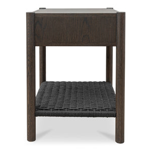 Millie Nightstand with Black Rope and Oak Legs