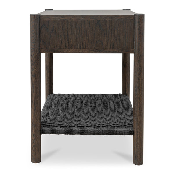 Millie Nightstand with Black Rope and Oak Legs