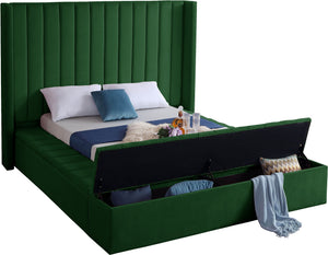 Joanne Queen Bed In Green Velvet