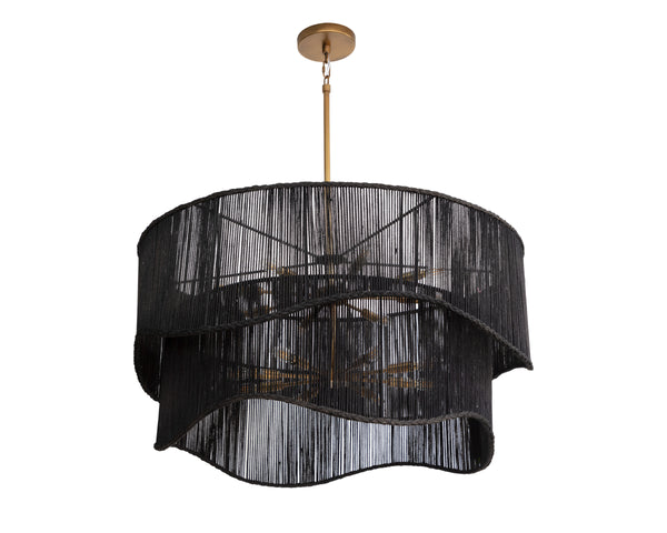 RHINE CHANDELIER - BLACK JUTE