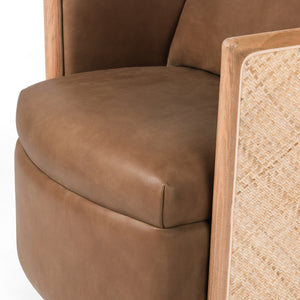 Newbury Swivel Chair In Palermo Cognac