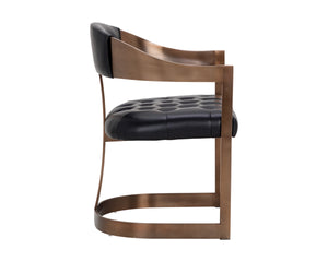 BEAUMONT DINING ARMCHAIR - ANTIQUE BRASS - CANTINA BLACK