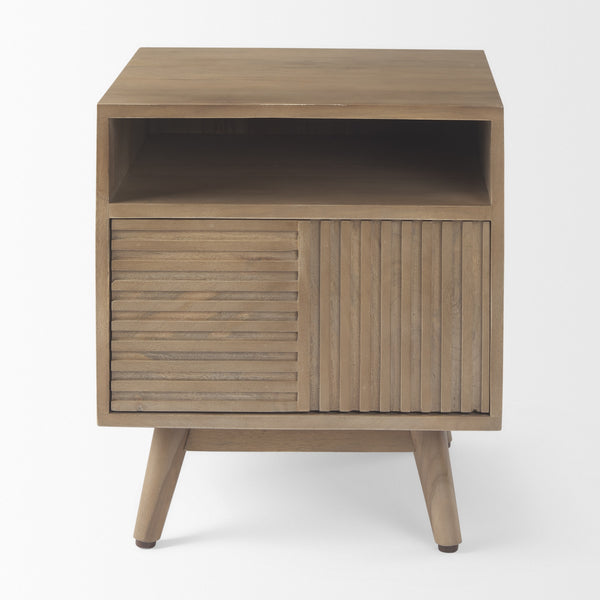 Sable  19.0L x 19.0W x 21.5H Light Brown Wood Side Table