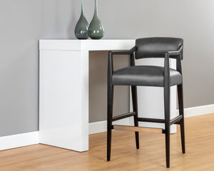 KEAGAN BARSTOOL - BRENTWOOD CHARCOAL LEATHER