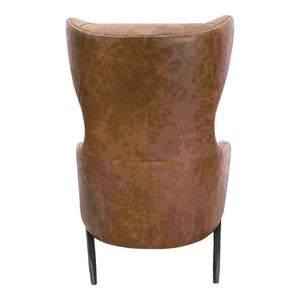 Moe's Amos Leather Accent Chair with Pillow