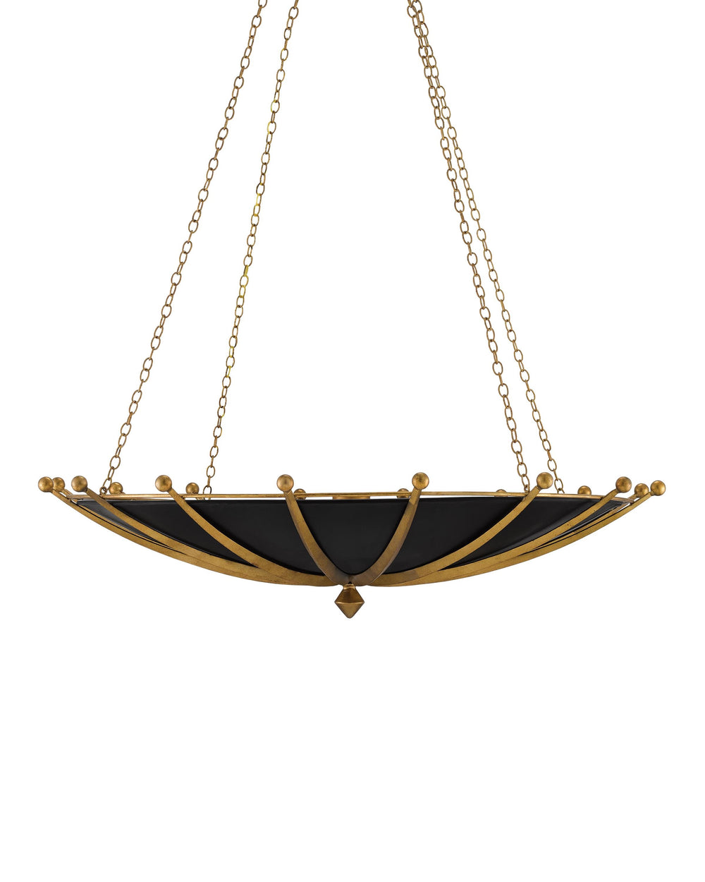 Fontaine Chandelier In Gold Leaf & Satin Black