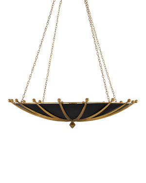 Fontaine Chandelier In Gold Leaf & Satin Black
