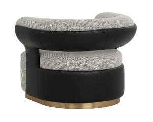 OLIDA SWIVEL LOUNGE CHAIR - HELIOS CHECK BLACK / NAPA BLACK