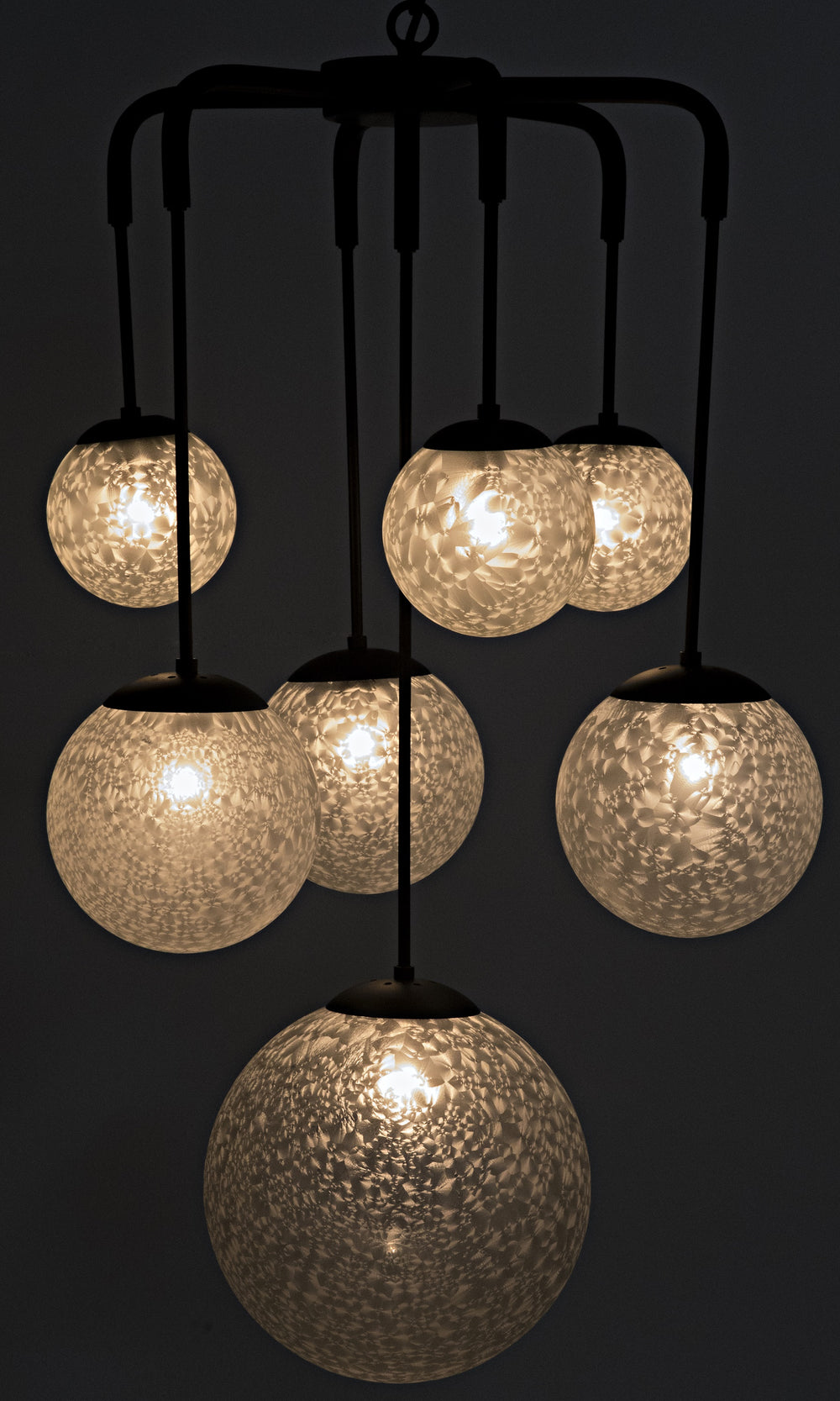 Artemis Chandelier, Steel with Black Finish