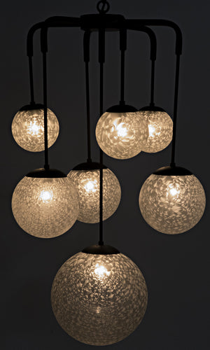 Artemis Chandelier, Steel with Black Finish